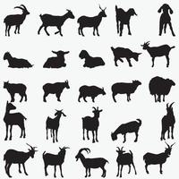 Goat Silhouettes vector design templates set