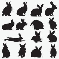 Rabbit Silhouette vector design templates set