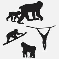 Monkey Silhouette vector design templates set