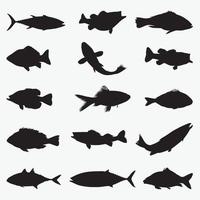 Fish Silhouettes vector design templates set