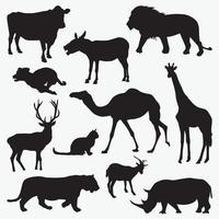 Animals Silhouettes vector design templates set