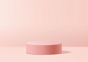 3d background products minimal podium scene with geometric platform. background vector 3d rendering with podium. stand to show cosmetic products. Stage showcase on pedestal modern studio pink pastel