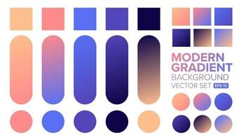 Set of colorful modern gradient backgrounds vector