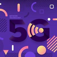 Typography 5G on abstract background vector