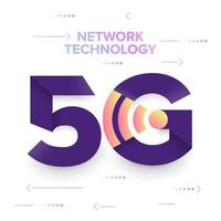 Typography 5G on abstract background vector