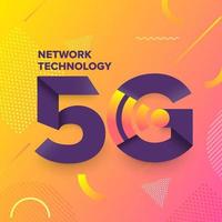 Typography 5G on abstract background vector