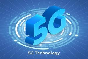 Typography 5G on abstract background vector