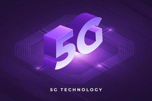 Typography 5G on abstract background vector