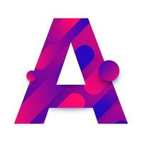 Alphabet letter with abstract gradient background. Letter A
