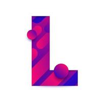 Alphabet letter with abstract gradient background. Letter L vector