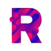 Alphabet letter with abstract gradient background. Letter R vector