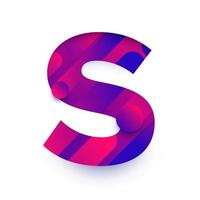 Alphabet letter with abstract gradient background. Letter S vector