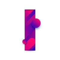 Alphabet letter with abstract gradient background. Letter I vector