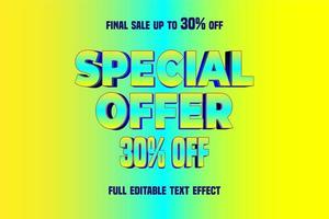 Special Offer Fully Editable Text Effect Vector Banner Template