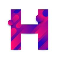 Alphabet letter with abstract gradient background. Letter H vector