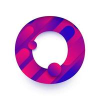 Alphabet letter with abstract gradient background. Letter O vector