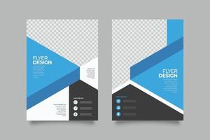 Elegant blue geometric business flyer template vector