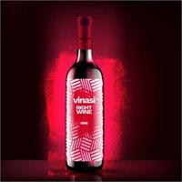 Wine Bottle Vector, Red Wine Bottle Label Concept Design, Colorful Red Wine Packaging Design vector