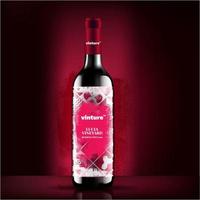 vector de botella de vino, diseño de concepto de etiqueta de botella de vino tinto, diseño de envases de vino tinto colorido