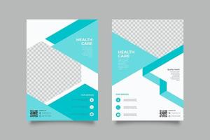 Modern blue geometric webinar flyer template vector