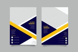 Dynamic blue geometric business flyer template vector