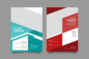 Geometric two scheme flyer design template vector