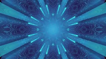 Ilustração 3 d de movimento de flor azul fractal formando padrões abstratos