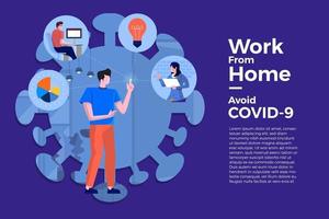 Coronavirus COVID-19. The company allows employees to work from home to avoid virus vector