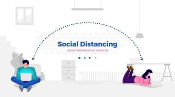 Social distancing to avoid COVID-19 vector