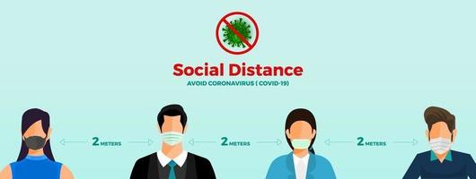 distanciamiento social para evitar covid-19 vector