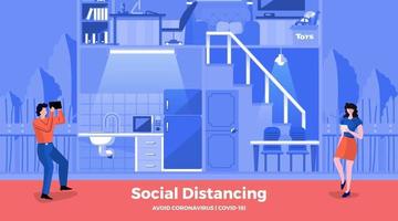 Social distancing to avoid COVID-19 vector