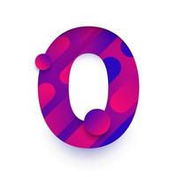 Number with abstract gradient background. Number 0 vector