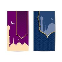 Ilustración de plantillas de banner para eid y ramadán mubarak. Mezquita adecuada para el saludo de Ramadán y Eid, fondo, celebración islámica. banner de fondo islámico vector