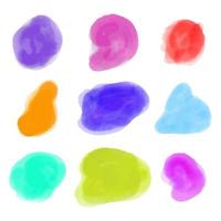 A set of abstract watercolor stains in various colors. handmade textures for design vector