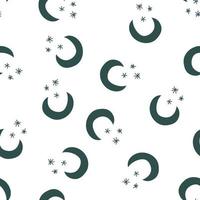 Vector seamless night pattern with moon and stars. Abstract shape texture. Effect of sky. Design template for wallpaper, wrapping, fabric, textile Illustration