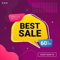 Sale banner template discount promotion vector