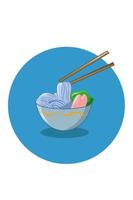 Blue noodles vector illustration