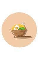 Dumpling noodles vector illustration