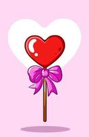 Heart valentine candy kawaii cartoon illustration vector