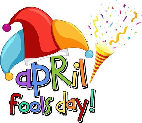 April Fool's Day font logo with Jester hat