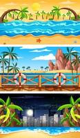 Set of different forest horizontal scenes in different times vector