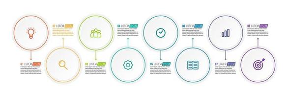 Infographic Design Elements For Business Data With 8 Processes vector