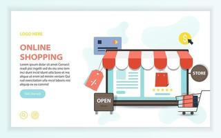 online shopping vector design, website