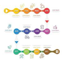 Year planner, 12 months, 1 year, Timeline infographics design vector and Presentation business can be used for Business concept with 12 options, steps or processes.