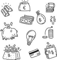Set of doodle money icons