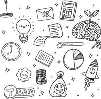 startup doodle icon set vector