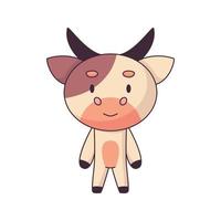 vaca, caricatura, garabato, mano, dibujado, concepto, vector, kawaii, ilustración vector