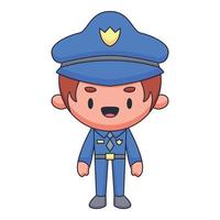 policía, caricatura, garabato, mano, dibujado, concepto, vector, kawaii, ilustración vector