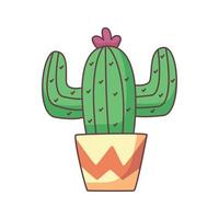 cactus, caricatura, garabato, mano, dibujado, concepto, vector, kawaii, ilustración vector