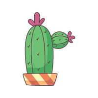 cactus, caricatura, garabato, mano, dibujado, concepto, vector, kawaii, ilustración vector